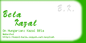 bela kazal business card